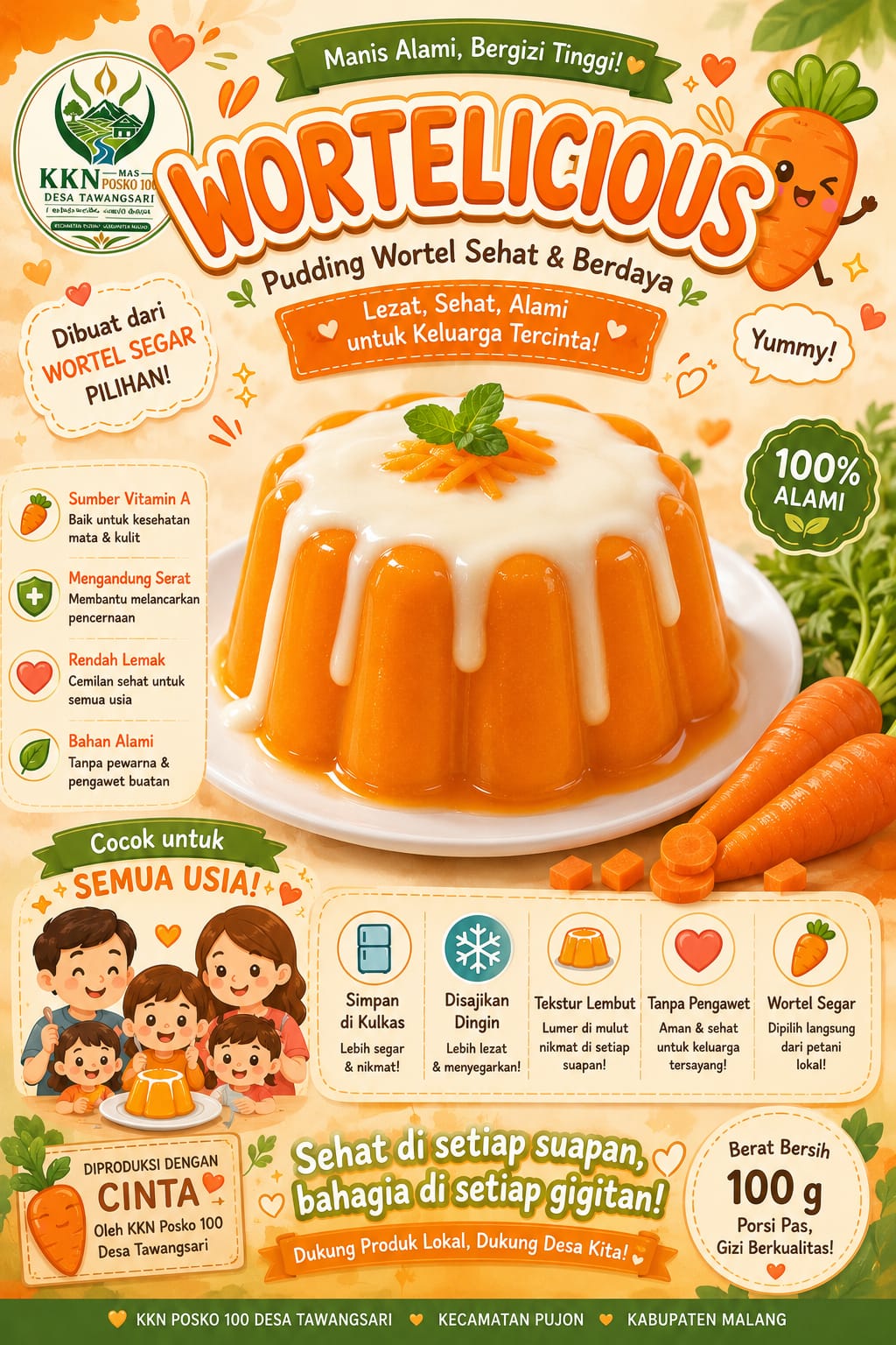 KKN-MAS Kelompok 100 Sulap Wortel Menjadi Puding Bergizi dan Bernilai Ekonomi